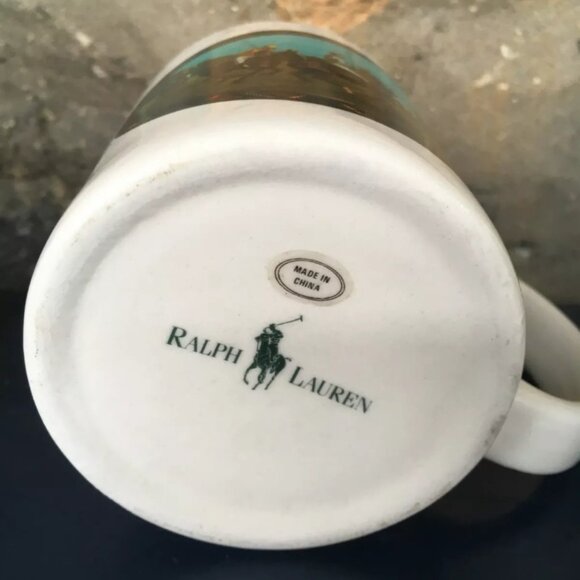 Vintage 1978 Ralph Lauren Horse Equestrian Polo Coffee Mugs Cups Set Lot Of 3 - Picture 5 of 6